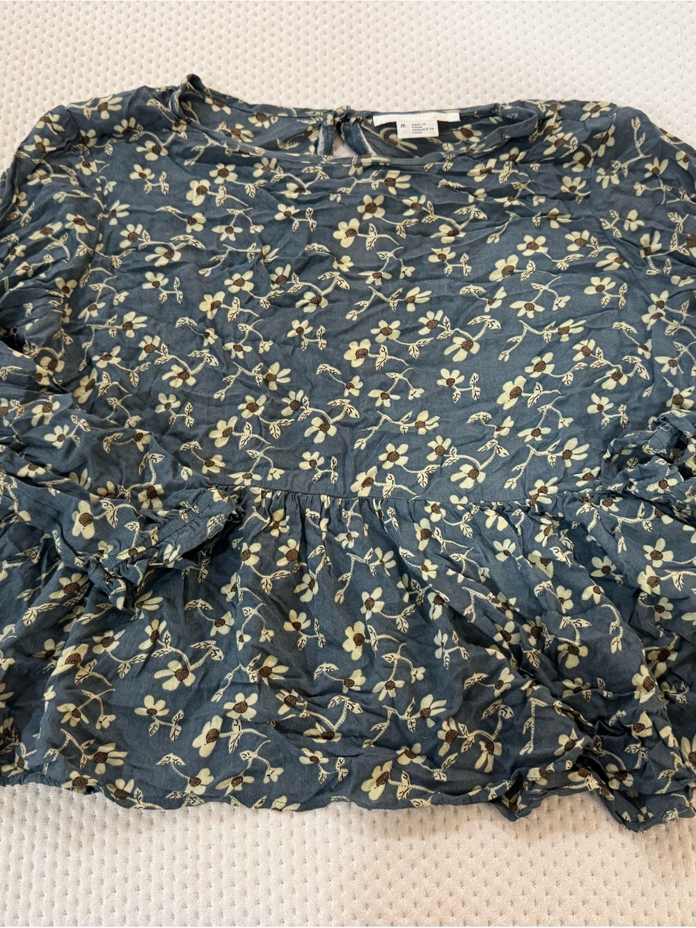 Cooperative green Floral Peplum Long-Sleeve Tunic